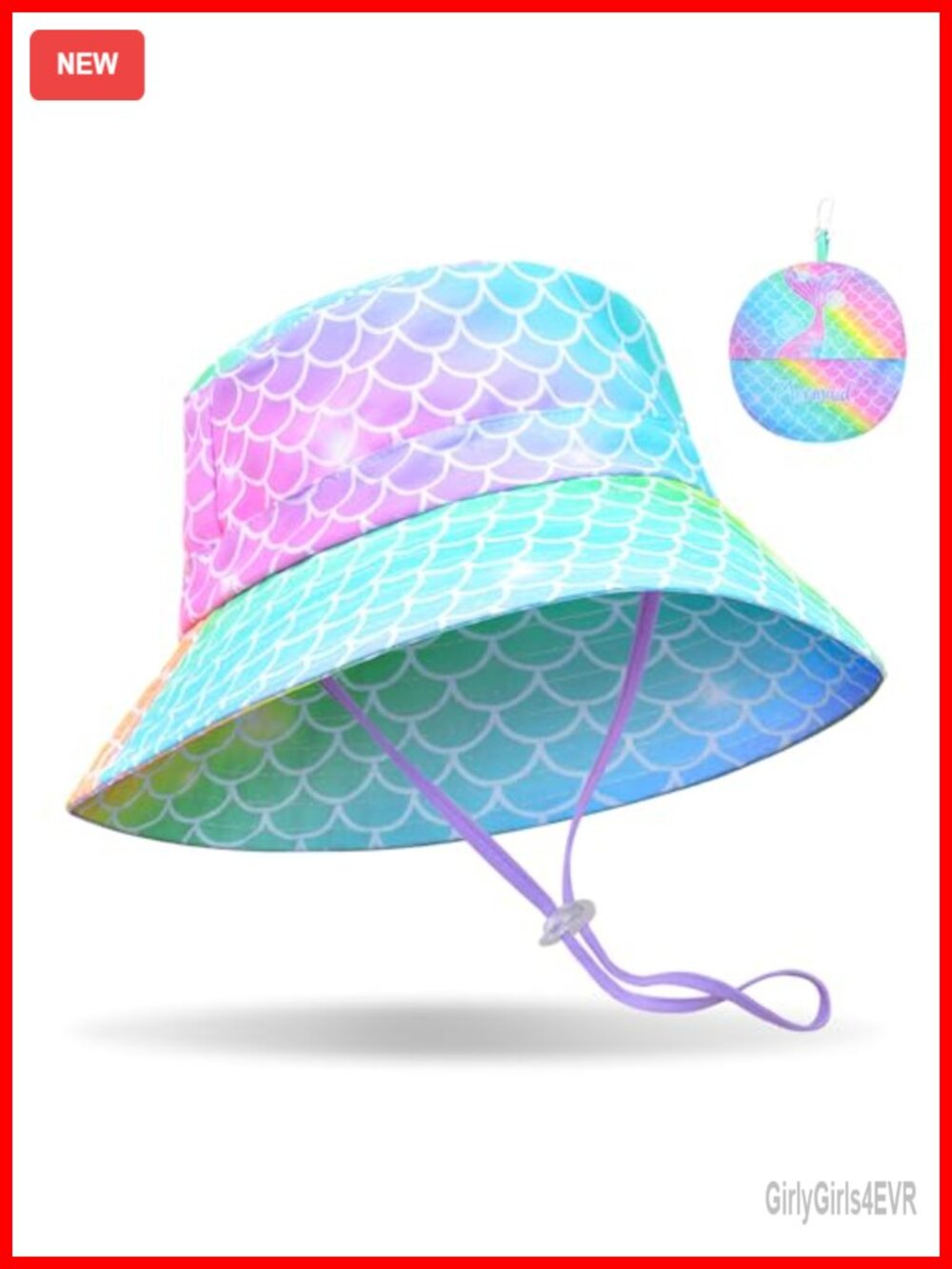 Kids Bucket Hat UPF 50+ Sun Protection Wide Brim Adjustable Summer Beach Hat